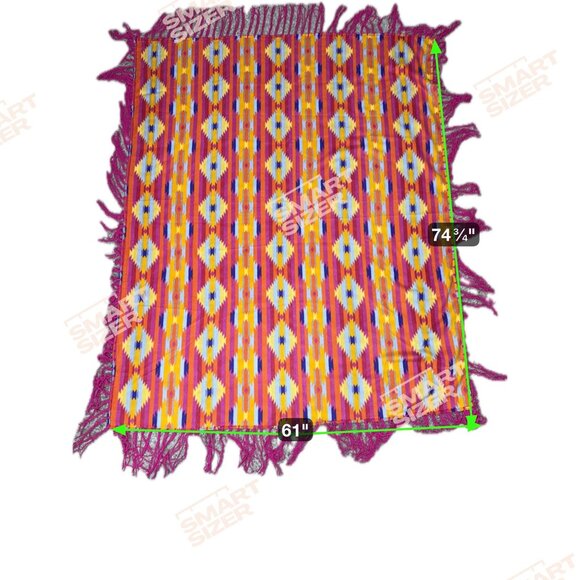 Bohemian Southwestern Geometric Throw Blanket Soft Fringed Aztec Cabin Lake - Picture 3 of 3